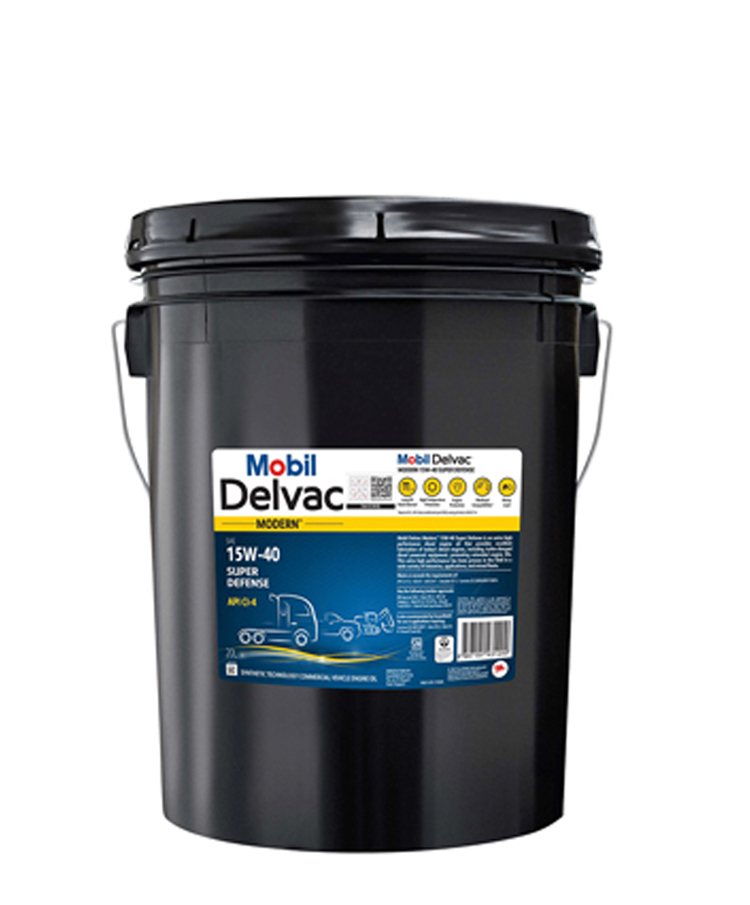Mobil Delvac Modern™ 15W-40 Super Defense là dòng dầu động cơ diesel cao cấp được phát triển bởi ExxonMobil, kết hợp công nghệ dầu gốc tổng hợp / bán tổng hợp hiện đại (synthetic-technology) với hệ phụ gia cân bằng nhằm đáp ứng các yêu cầu khắt khe của động cơ diesel thế hệ mới, cũng như các động cơ đời cũ. Sản phẩm này được thiết kế để bảo vệ động cơ trong điều kiện nhiệt độ cao, áp suất cao, khói bụi nhiều — đặc biệt phù hợp với xe tải nặng, xe khách, máy móc xây dựng và đội xe hỗn hợp.